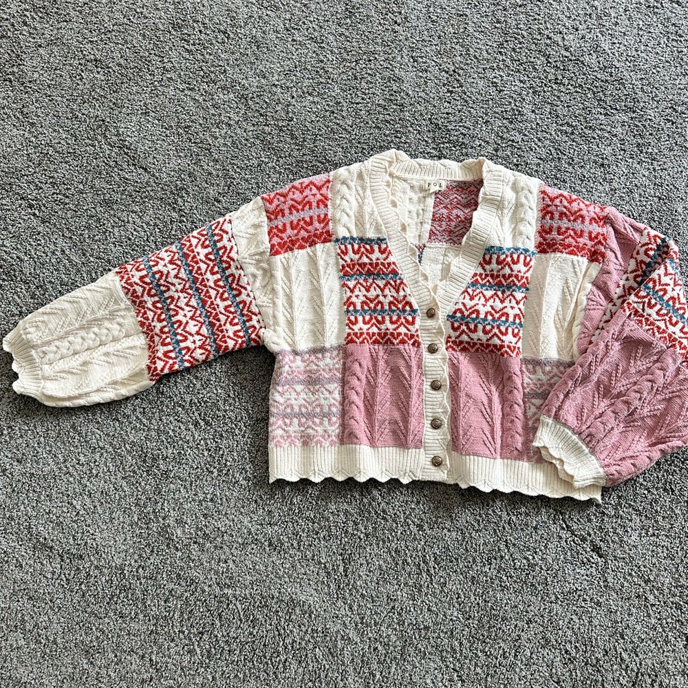 POL patchwork cardigan